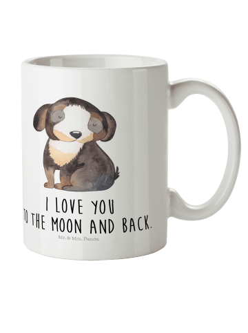 Mr. & Mrs. Panda Kindertasse Hund Entspannen mit Spruch in Weiß