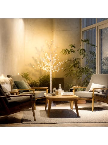 HOMCOM Lichterbaum-21,5L x 21,5B x 180H cm-Weiß