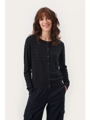 PART TWO Strickjacke EllahPW Relaxed fit in Dark Navy/Black Lurex Stripe