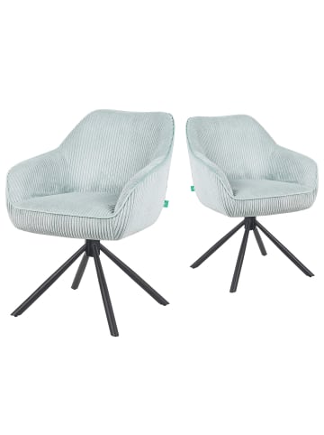 DUBI Möbel 2er-Set: Drehstuhl Mika-Maya in Hellblau - (B)60 x (H)82 x  (T)61 cm