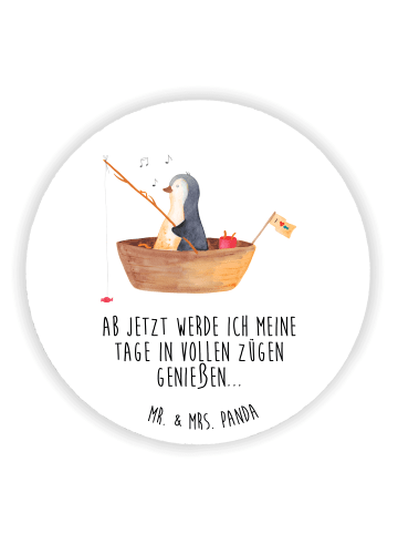 Mr. & Mrs. Panda magnet Pinguin Angelboot mit Spruch in Weiß