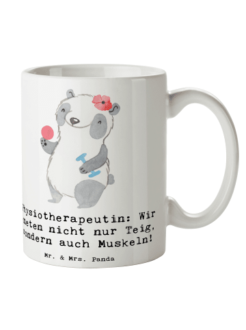 Mr. & Mrs. Panda Teetasse Physiotherapeutin Humor mit Spruch in Weiß