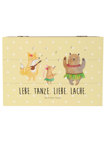 Mr. & Mrs. Panda Aufbewahrungsbox Waldtiere Aloha mit Spruch in Gelb Pastell