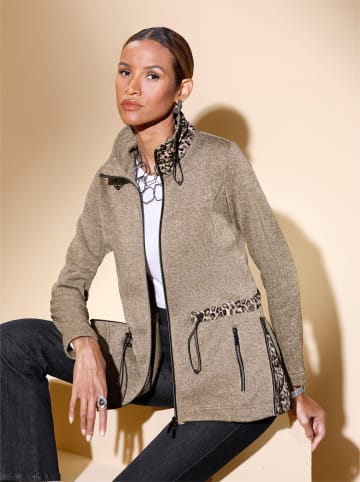 creation L Strickfleece-Jacke in sand-graphit