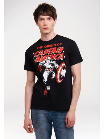 Logoshirt T-Shirt The Origin Of Captain America in schwarz