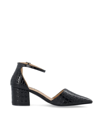 Bianco Pumps in BlackCrocoPatent