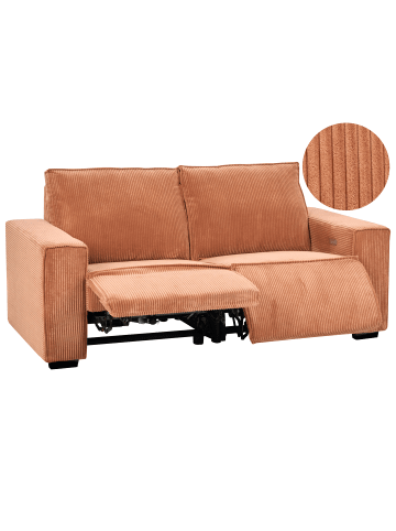 Beliani 2-Sitzer Sofa NUKARI in Orange/Schwarz - (W) 190 x (H) 93 x (L) 92 cm