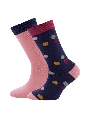 ewers 2er-Set Socken 2er Pack Punkte/Uni in himbeere