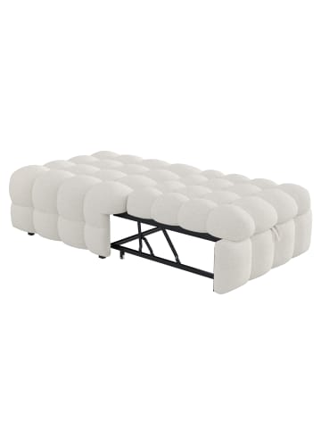 ABRIHOME Polsterbett in Beige mit ausziehbarer Schlaffunktion und Teddy-Stoff