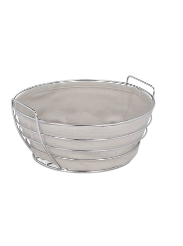 relaxdays Brotkorb in Silber/ Grau - (H)11 x Ø 23 cm