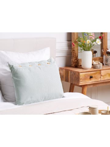 Beliani Dekokissen SEBRINE in Grün/Weiß/Braun - (W) 40 x (H) 12 x (L) 60 cm