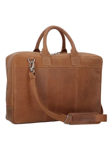 Plevier Urban Aktentasche Leder 43 cm Laptopfach in cognac