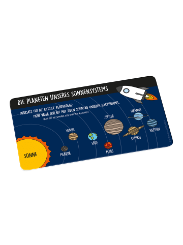 Geda Labels Frühstücksbrettchen Sonnensystem in Dunkelblau - 23,5x14,5x0,3