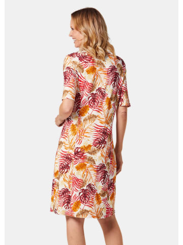 GOLDNER Elastisches Jerseykleid mit modischem Druck in hagebutte / mandarine / gemustert