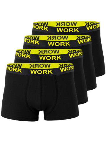 Cotton Prime® 4er Pack Boxershorts Hipster WORK in schwarz