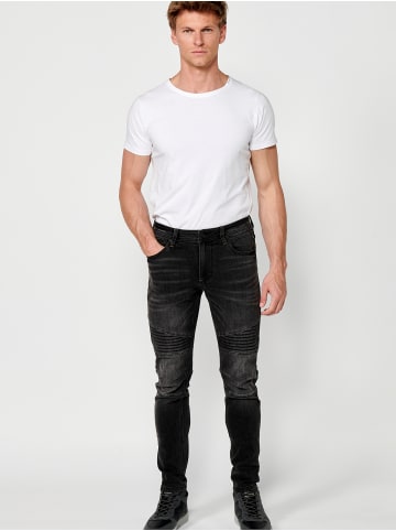 KOROSHI Jeans Biker Skinny Fit in Schwarzer Denim