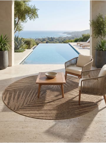 KADIMA DESIGN Flachgewebeteppich Jute-Optik Natur Bordüre Waschbar