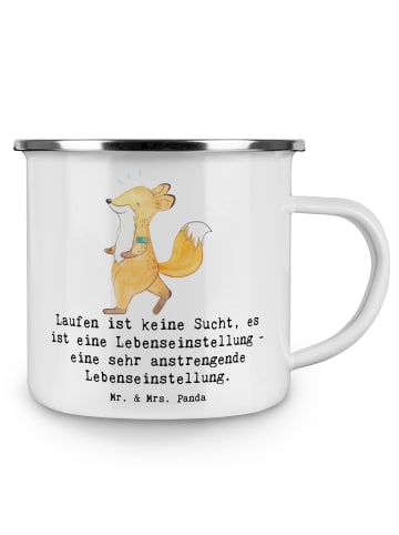 Mr. & Mrs. Panda Kaffeepott Laufen Lebensstil mit Spruch in Weiß