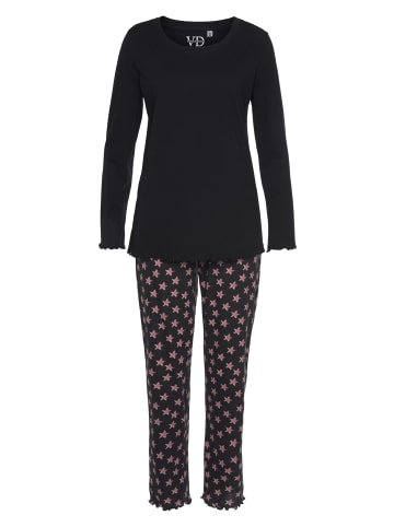 Vivance Active Pyjama in schwarz-pink