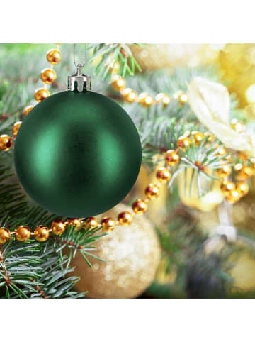 relaxdays 100 x Weihnachtskugeln Set in Dunkelgrün