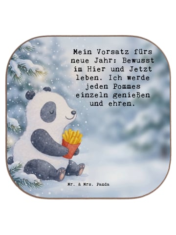 Mr. & Mrs. Panda Untersetzer Tasse Panda Winter Pommes Design mi... in Weiß