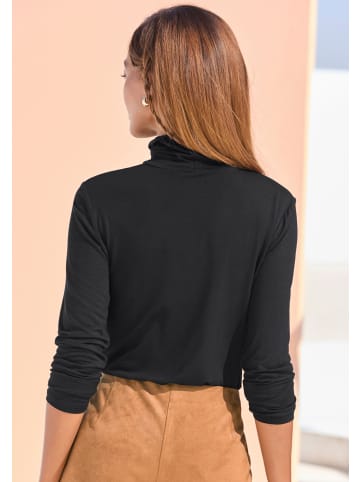 LASCANA Rollkragenshirt in schwarz