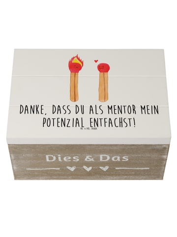 Mr. & Mrs. Panda Holzkiste Mentor Potenzial mit Spruch in Weiß