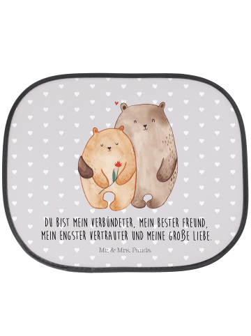 Mr. & Mrs. Panda PKW-Sonnenblende Bären Liebe mit Spruch in Grau Pastell