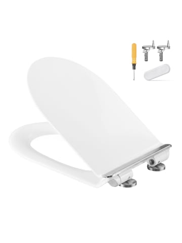 SONGMICS WC-Sitz Urea-Duroplast Bekin in Weiß - (B)36 x (H)6 x (T)46.5 cm