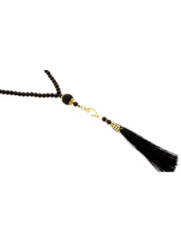 Almina Gebetsketten 45 cm 99 Perlen mit Fransen in Schwarz