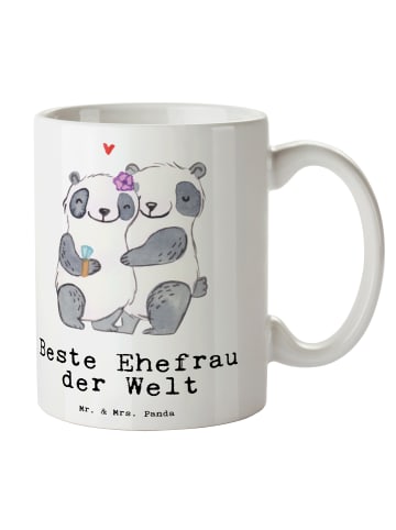 Mr. & Mrs. Panda Kaffeebecher Panda Beste Ehefrau der Welt mit S... in Weiß