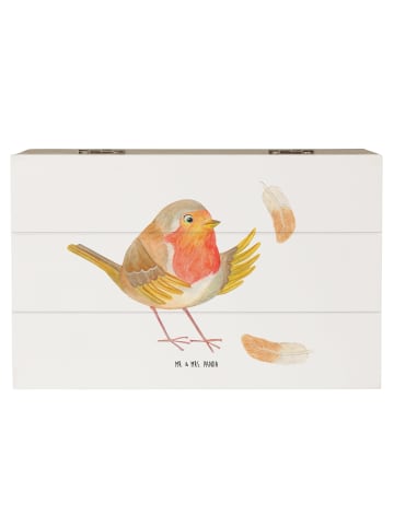 Mr. & Mrs. Panda Schatztruhe Rotkehlchen Federn ohne Spruch in Weiß
