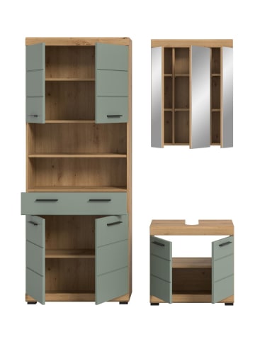 ebuy24 Badmöbelset Scout (3-teilig) Staubgrün 149 x 34 cm