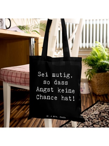 Mr. & Mrs. Panda Schultasche Spruch Angst überwinden mit Spruch in Schwarz