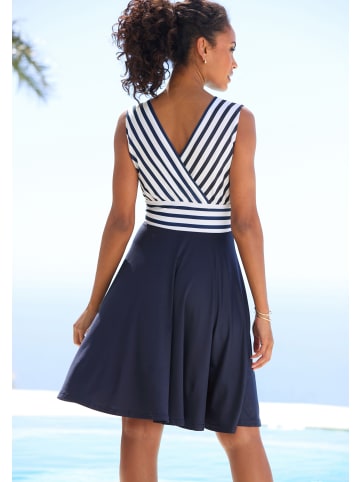 LASCANA Sommerkleid in weiß-navy gestreift