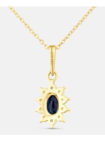 Diamant L'éternel Kette mit Anhänger, mit schwarzer Saphir, 375 Gelbgold
