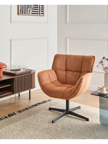 Beliani Sessel AUMA in Orange/Schwarz - (W) 71 x (H) 85 x (L) 78 cm