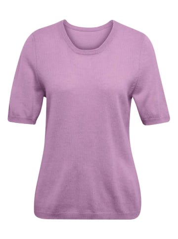 GOLDNER Feinstrickpullover mit Rundhals in flieder