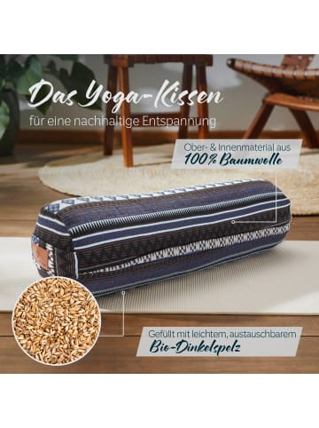 DoYourFitness Yoga-Bolster Tarik gefüllt Dinkelspelz rund Style 11 Bunt