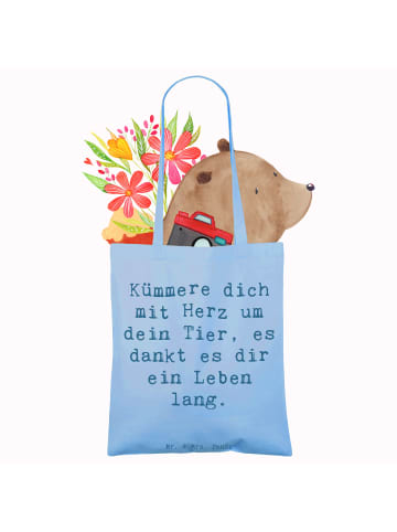 Mr. & Mrs. Panda Einkaufstasche Spruch Haustiere pflegen mit Spruch in Sky Blue