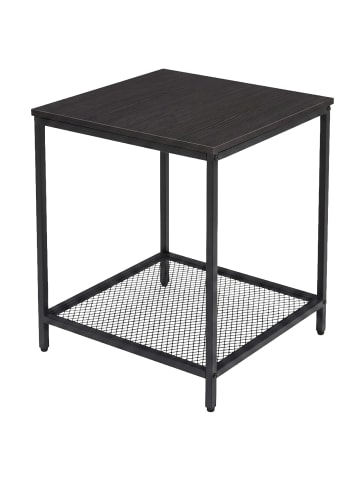 SCENA LIVING Quadratischer Beistelltisch mit Gitterablage in Schwarz, 45 x 55 x 45 cm