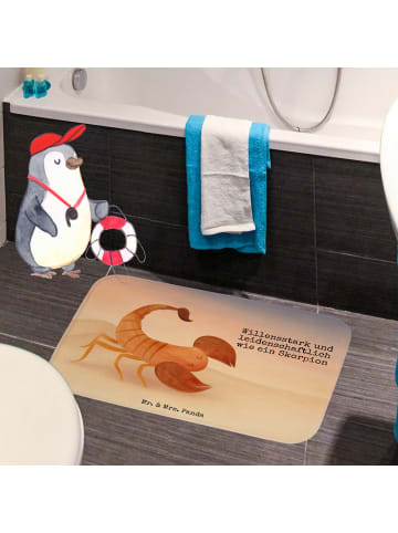 Mr. & Mrs. Panda Badteppich Sternzeichen Skorpion Design mit Spruch in Weiß