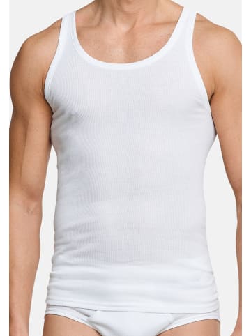 Schiesser Unterhemd / Tanktop Cotton Essentials Doppelripp in Weiß