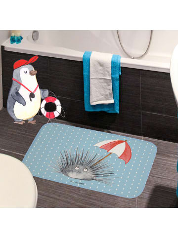 Mr. & Mrs. Panda Badteppich Seeigel ohne Spruch in Blau Pastell