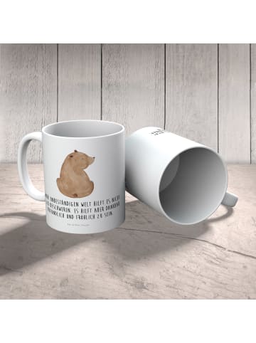 Mr. & Mrs. Panda Kindertasse Bär Schulterblick mit Spruch in Weiß