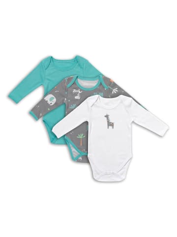 Schlummersack Bio Baby-Bodys langarm 3er-Pack in Grau