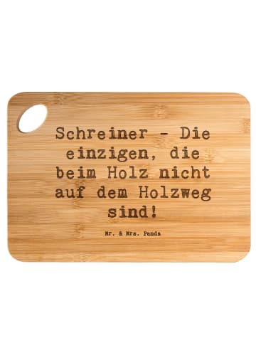 Mr. & Mrs. Panda Schneidebrett Spruch Schreiner Handwerk mit Spruch in Braun