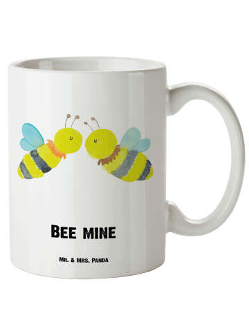 Mr. & Mrs. Panda Teetasse Biene Liebe mit Spruch in Weiß