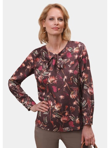 GOLDNER Druckbluse Druckbluse in Satinqualität in dunkelrot / gemustert
