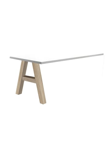 58 aufm Kessel COMPUTERTISCH Edin 7 160 x 70 x 75 Schreibtisch eiche sägerau/weiß matt lack